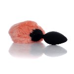 Анальна пробка - Bunny Tail Silicone Black Plug Peach - мініатюра 6