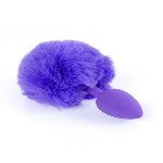 Анальна пробка - Bunny Tail Silicone Purple Plug Purple - мініатюра 2