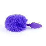 Анальна пробка - Bunny Tail Silicone Purple Plug Purple - мініатюра 4