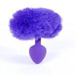 Анальна пробка - Bunny Tail Silicone Purple Plug Purple - мініатюра 5