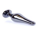 Анальна пробка - Jewellery Dark Silver BUTT PLUG- Green - мініатюра 4