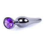 Анальна пробка - Jewellery Dark Silver BUTT PLUG- Purple - мініатюра 2