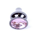 Анальна пробка - Jewellery Dark Silver Long Plug Pink - мініатюра 6