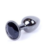 Анальна пробка - Jewellery Dark Silver Plug Black - мініатюра 2