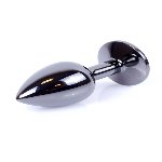 Анальна пробка - Jewellery Dark Silver Plug Black - мініатюра 4