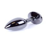 Анальна пробка - Jewellery Dark Silver Plug Clear - мініатюра 3