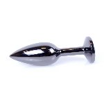Анальна пробка - Jewellery Dark Silver Plug Clear - мініатюра 4