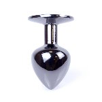 Анальна пробка - Jewellery Dark Silver Plug Clear - мініатюра 7