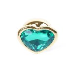 Анальна пробка - Jewellery Gold  Heart PLUG- Green - мініатюра 4