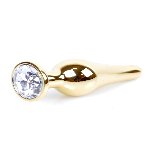 Анальна пробка - Jewellery Gold BUTT PLUG- Clear - мініатюра 2