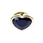 Анальна пробка - Jewellery Gold Heart Plug Black - мініатюра 4
