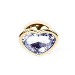 Анальна пробка - Jewellery Gold Heart Plug Clear - мініатюра 4