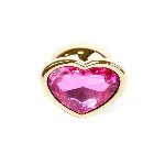 Анальна пробка - Jewellery Gold Heart Plug Pink - мініатюра 4