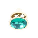 Анальна пробка - Jewellery Gold Long Plug Green - мініатюра 3