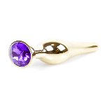 Анальна пробка - Jewellery Gold Long Plug Purple - мініатюра 2