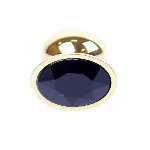 Анальна пробка - Jewellery Gold Plug Black - мініатюра 3