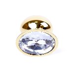 Анальна пробка - Jewellery Gold Plug Clear - мініатюра 2