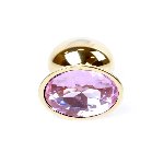 Анальна пробка - Jewellery Gold Plug Light Pink - мініатюра 3