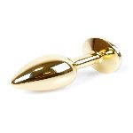 Анальна пробка - Jewellery Gold Plug Light Pink - мініатюра 4