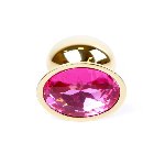 Анальна пробка - Jewellery Gold Plug Pink - мініатюра 2