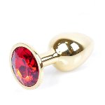 Анальна пробка - Jewellery Gold Plug Red - мініатюра 2
