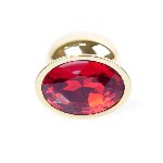 Анальна пробка - Jewellery Gold Plug Red - мініатюра 4