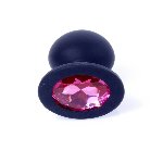 Анальна пробка - Jewellery Silicone Black Plug S Pink - мініатюра 4