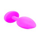 Анальна пробка - Jewellery Silicone Pink Plug S Light Blue - мініатюра 5