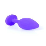 Анальна пробка - Jewellery Silicone Purple Plug M Red - мініатюра 6