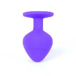 Анальна пробка - Jewellery Silicone Purple Plug M Red - мініатюра 7