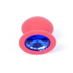 Анальна пробка - Jewellery Silicone Red Plug M Blue - мініатюра 4