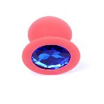 Анальна пробка - Jewellery Silicone Red Plug S Blue - мініатюра 4