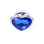 Анальна пробка - Jewellery Silver  Heart PLUG- Dark Blue - мініатюра 3