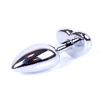 Анальна пробка - Jewellery Silver Heart Plug Clear - мініатюра 4