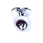 Анальна пробка - Jewellery Silver Heart Plug Light Pink - мініатюра 4