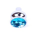 Анальна пробка - Jewellery Silver Long Plug Light Blue - мініатюра 3