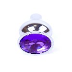 Анальна пробка - Jewellery Silver Long Plug Purple - мініатюра 3