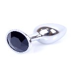 Анальна пробка - Jewellery Silver Plug Black - мініатюра 2