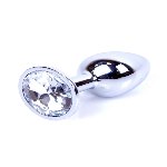 Анальна пробка - Jewellery Silver Plug Clear - мініатюра 2