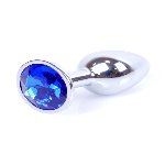Анальна пробка - Jewellery Silver Plug Dark Blue - мініатюра 2