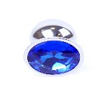 Анальна пробка - Jewellery Silver Plug Dark Blue - мініатюра 4