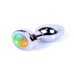 Анальна пробка - Jewellery Silver Plug Disco Flashlight - мініатюра 2
