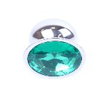 Анальна пробка - Jewellery Silver Plug Green - мініатюра 4
