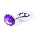 Анальна пробка - Jewellery Silver Plug Purple - мініатюра 2