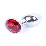 Анальна пробка - Jewellery Silver Plug Red - мініатюра 2