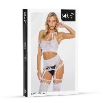 Бодістокінг - Bodystocking 2074, white - One Size - мініатюра 4