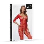 Бодістокінг - Bodystocking 2037, red - One Size - мініатюра 3