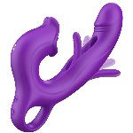 Вібратор - Erospace Sweet Play G-Spot Vibrator With Clitoral Licking & Flapping A17 - мініатюра 2