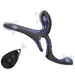 Вібраційне кільце - Erospace Men’s Play Vibrating Cock Ring With Clitoral & Taint Stimulation B11 - мініатюра 4