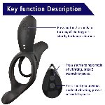 Вібраційне кільце - Erospace Men’s Play Vibrating Cock Ring With Clitoral & Taint Stimulation B11 - мініатюра 7